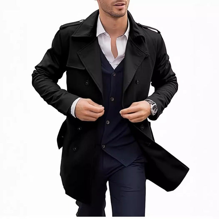 Herren leichter Trenchcoat mit modernem Design und stylischem Stehkragen Drune