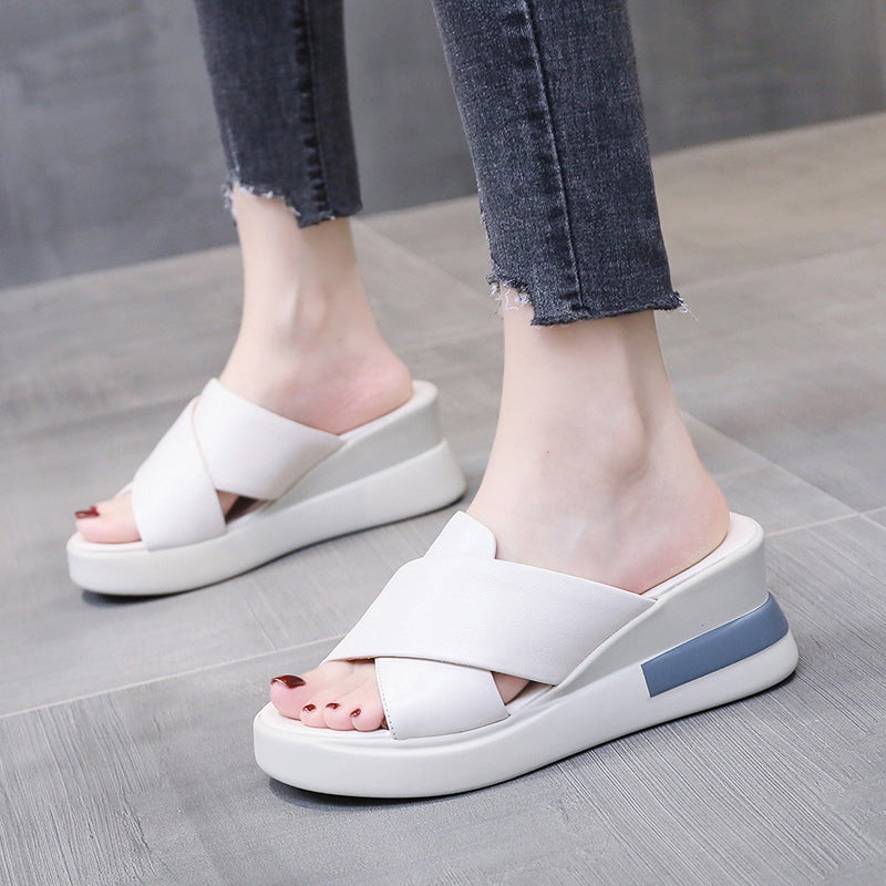 Damen nan Stadtkomfort Keil-Slipper mit ergonomischem viskoelastischem Fußbett und nahtlosem Synthetikobermaterial Drune