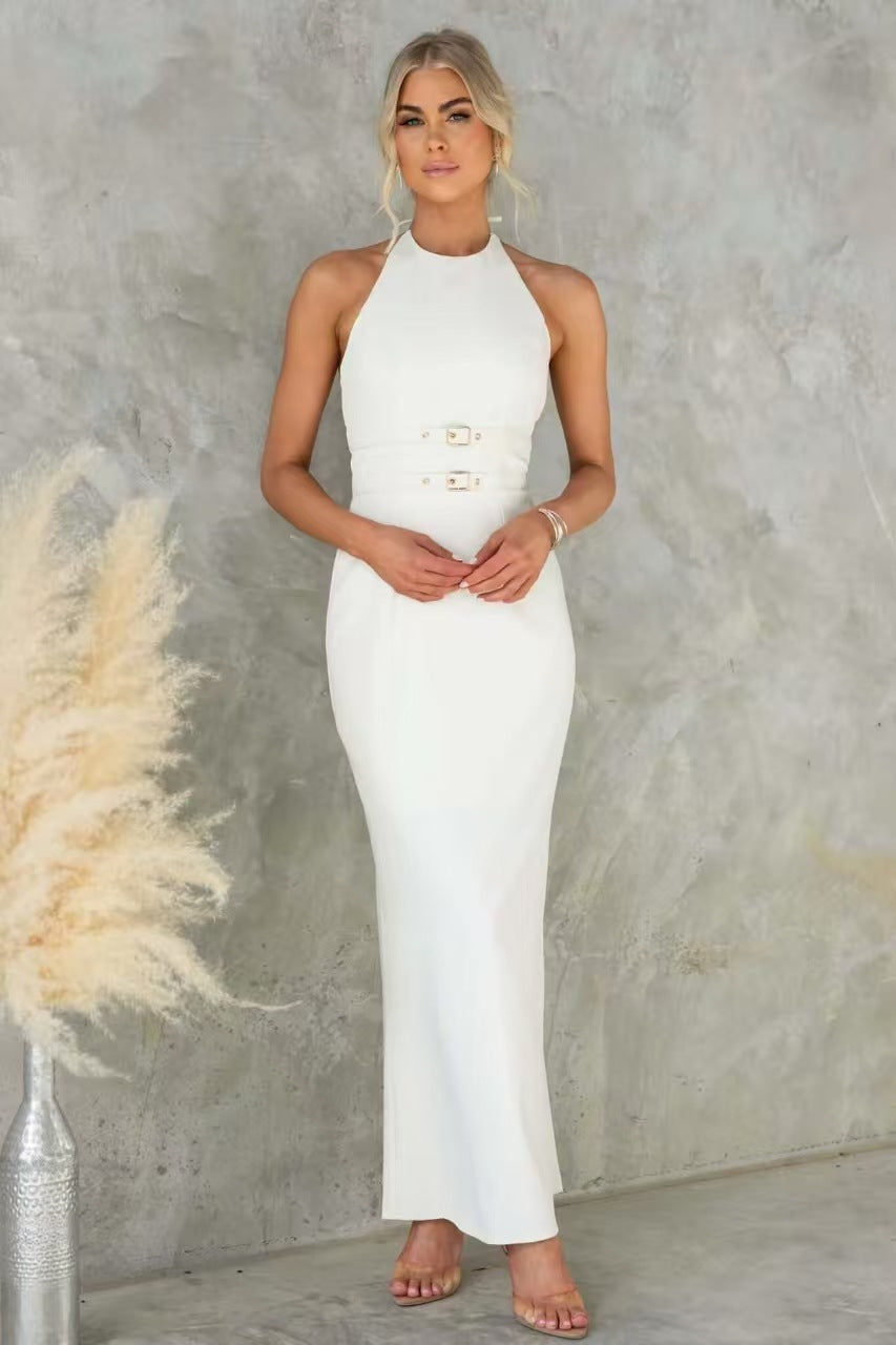 Damen Elegantes Etuikleid mit geschmackvollem Halterneck-Design Drune