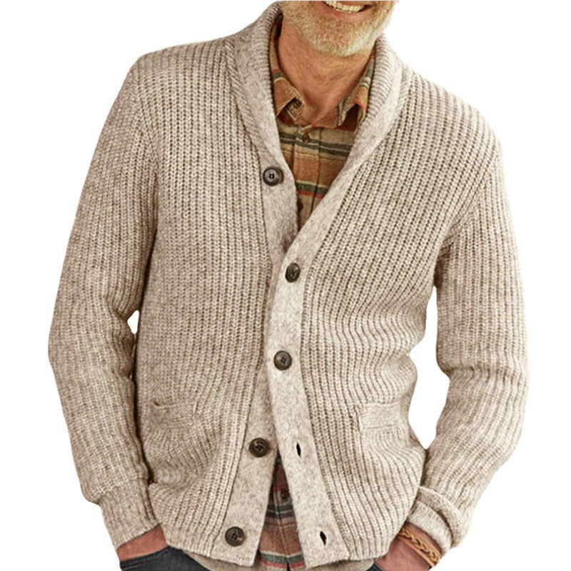 Herren Strickjacke mit klassischem Zopfmuster und bequemen tiefen Taschen Drune