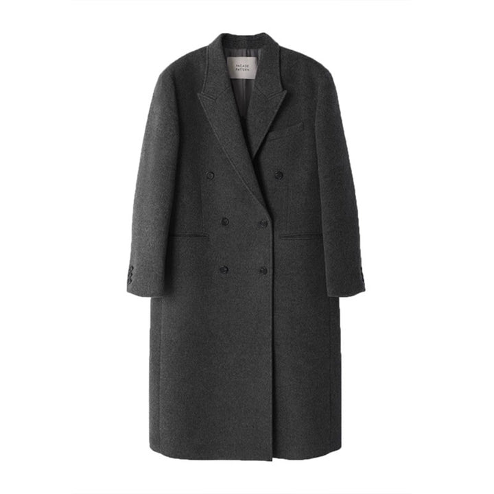 Damen Eleganter und übergroßer Wollmantel Drune