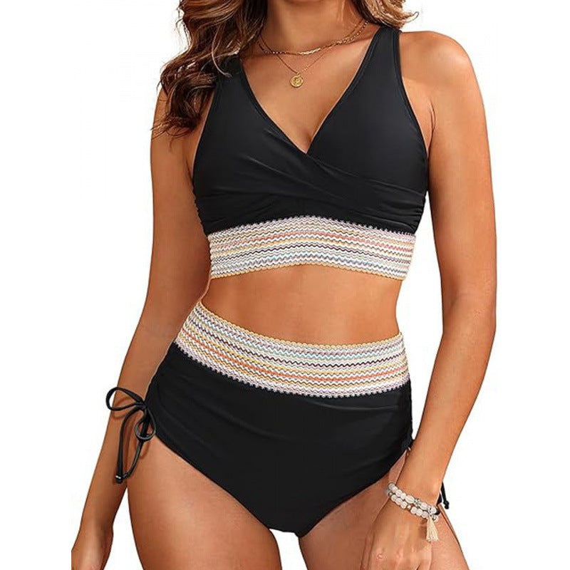 Damen Bikini-Set mit modischem Wickeldesign und verstellbaren Trägern Drune
