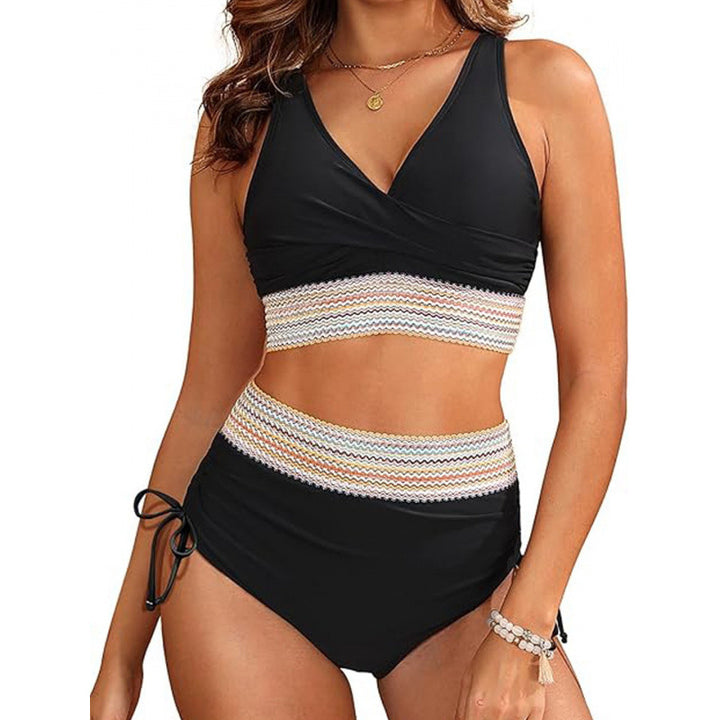 Damen Bikini-Set mit modischem Wickeldesign und verstellbaren Trägern Drune