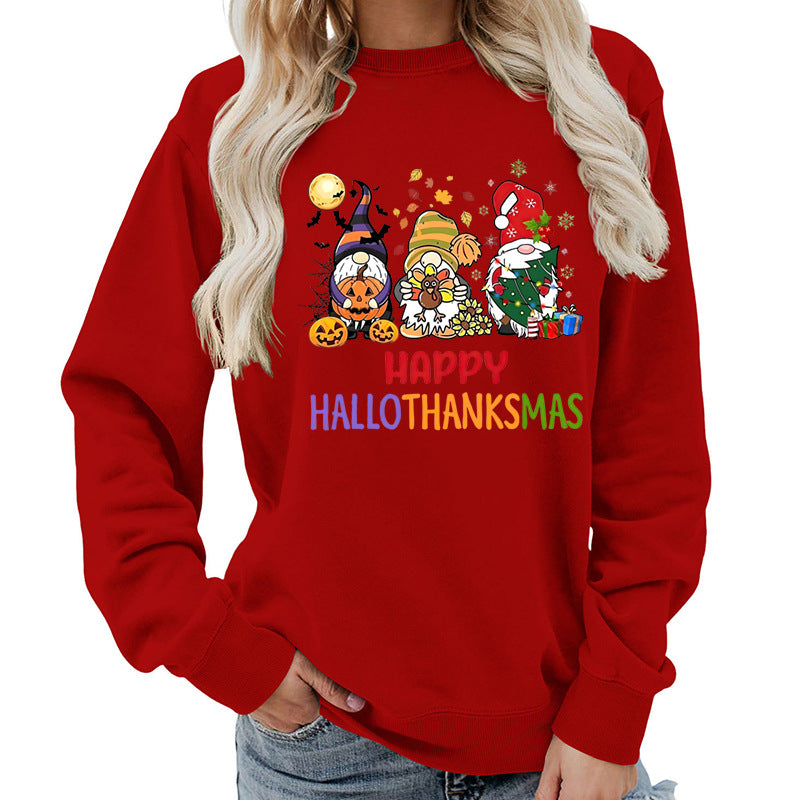 Damen Sweatshirt mit fröhlichem Feiertagsdesign Drune