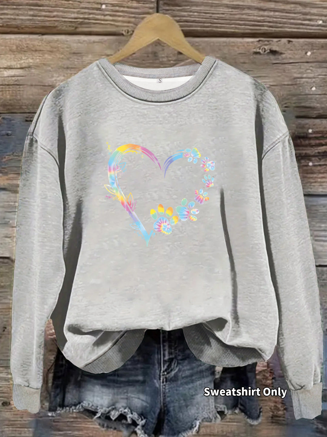 Damen Sweatshirt mit floralem Herzdesign und bequemer Passform Drune