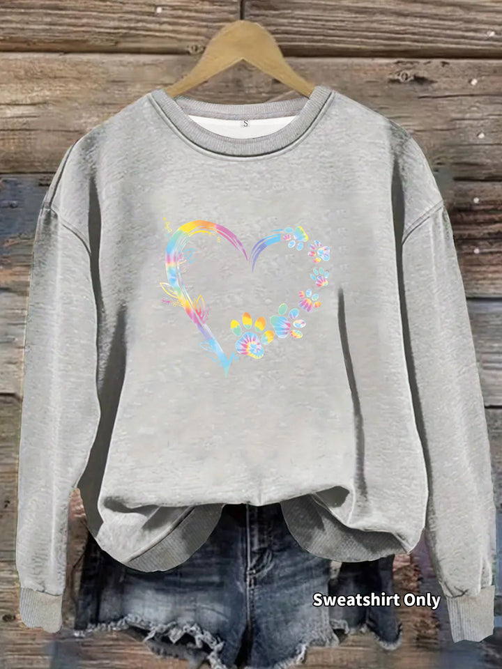 Damen Sweatshirt mit floralem Herzdesign und bequemer Passform Drune