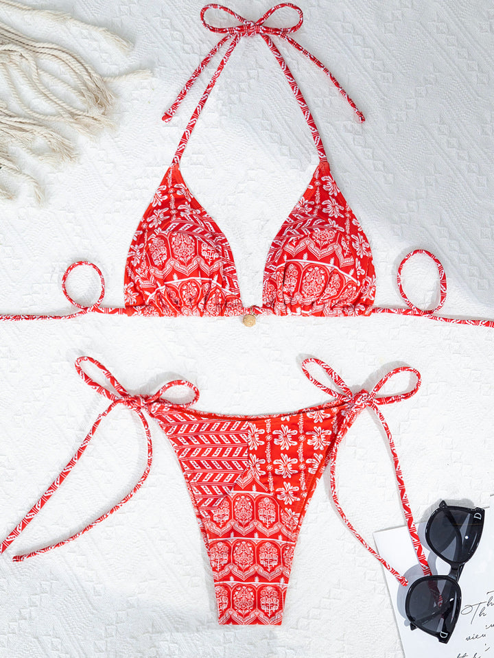 Damen Triangel-Bikini mit modischem Bindeband und strapazierfähigem Stoff Drune