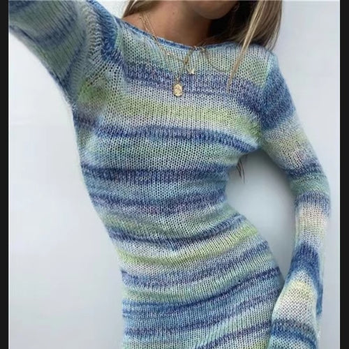 Damen Pulloverkleid mit weitem Schnitt und modernen Rüschendetails Drune