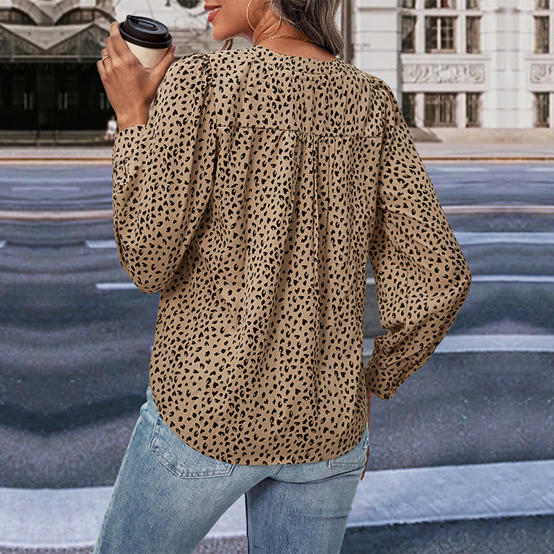 Damen Bluse mit modernen Punkte-Design und eleganten Rüschen Drune
