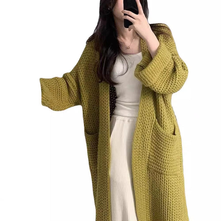 Damen Grobstrick-Cardigan mit offenen Taschen und lässiger Passform Drune
