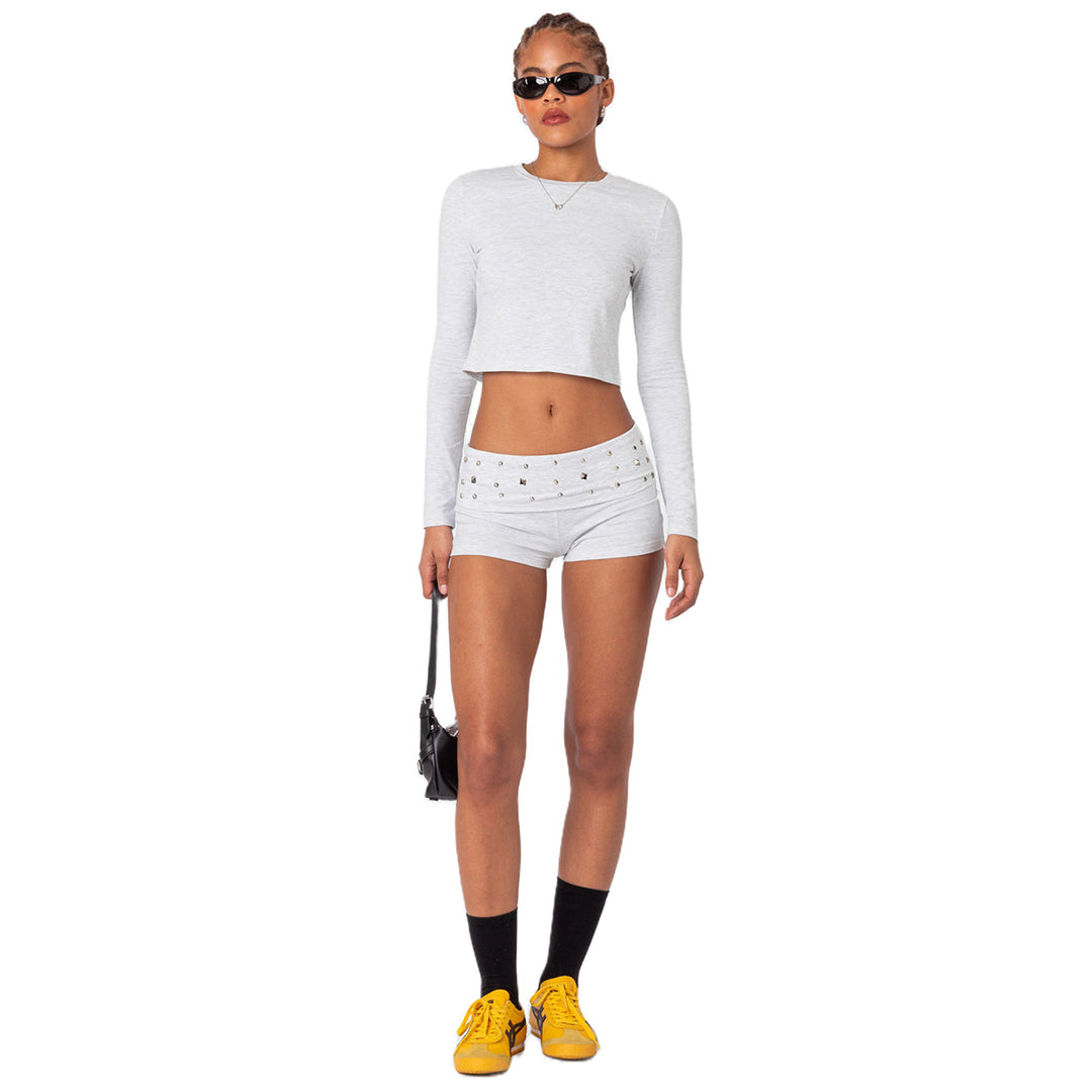 Damen Modische Shorts mit glitzernden Akzenten Drune