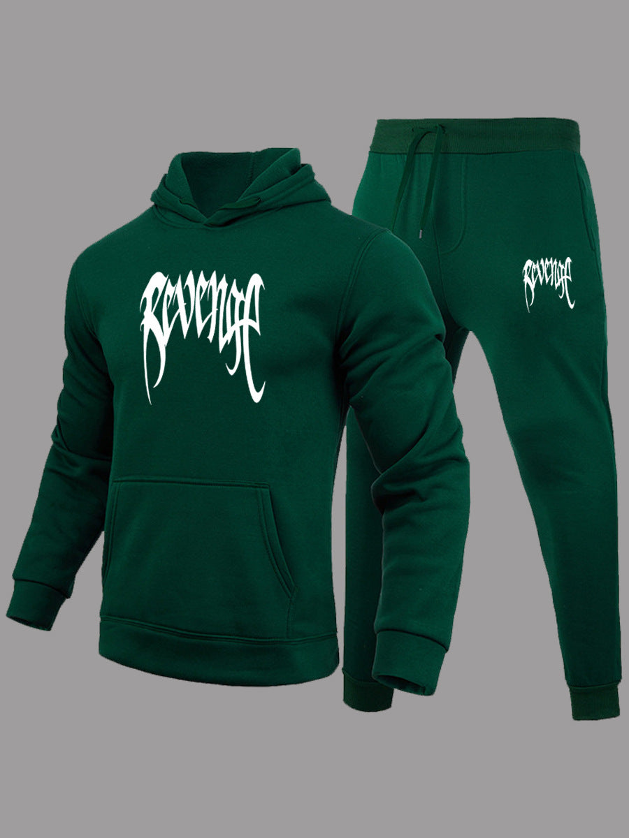 Damen Hoodie- und Jogginghose-Set mit modernem Schriftzug und bequemer Passform Drune