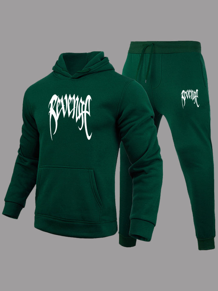 Damen Hoodie- und Jogginghose-Set mit modernem Schriftzug und bequemer Passform Drune