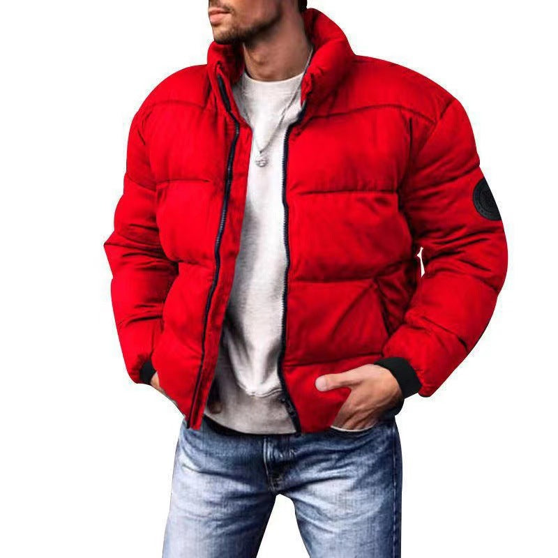 Herren nan wattierte Steppjacke mit hohem Stehkragen, Thermofüllung und elastischen Bündchen Drune