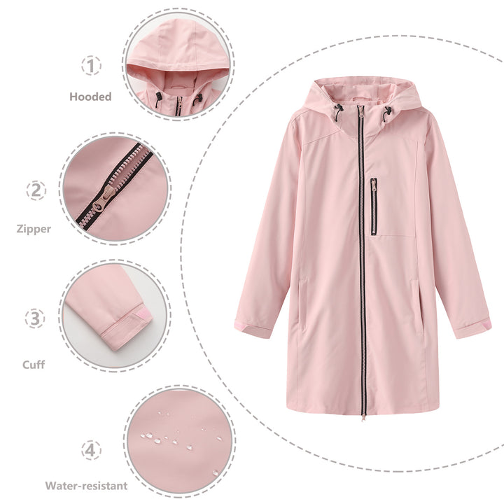 Damen Funktionsjacke mit verstellbarem Kapuzenkragen Drune