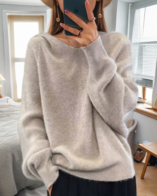 Damen gemütlicher Cashmere Pullover Drune