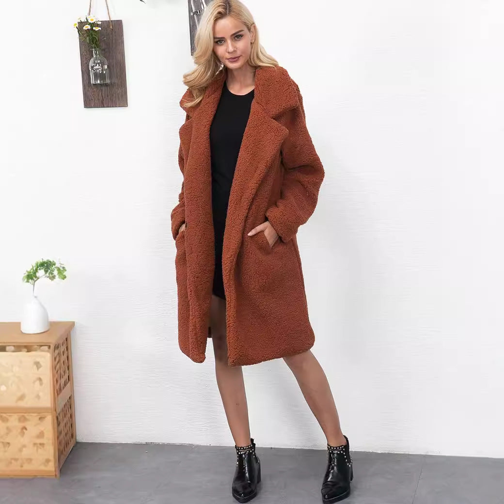 Damen Kuscheliger Teddy-Mantel Drune