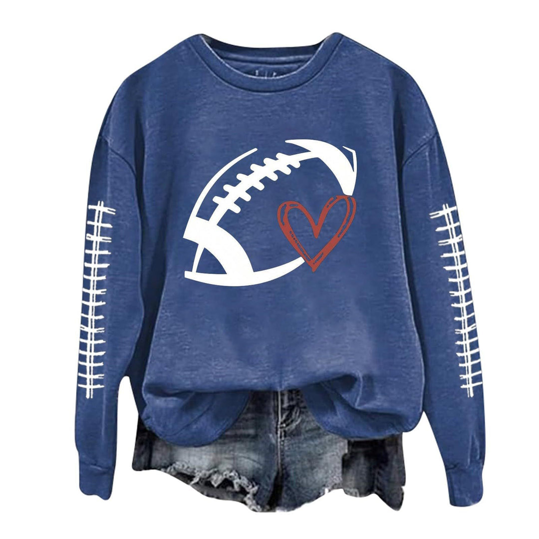 Damen Sweatshirt mit sportlichem Fußball-Motiv und lässigem Schnitt Drune