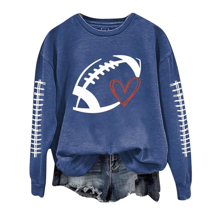 Damen Sweatshirt mit sportlichem Fußball-Motiv und lässigem Schnitt Drune
