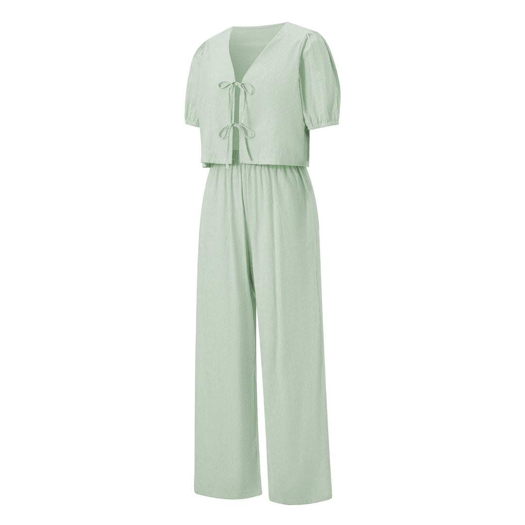 Damen luftiges Sommer-Jumpsuit mit Raffung Drune