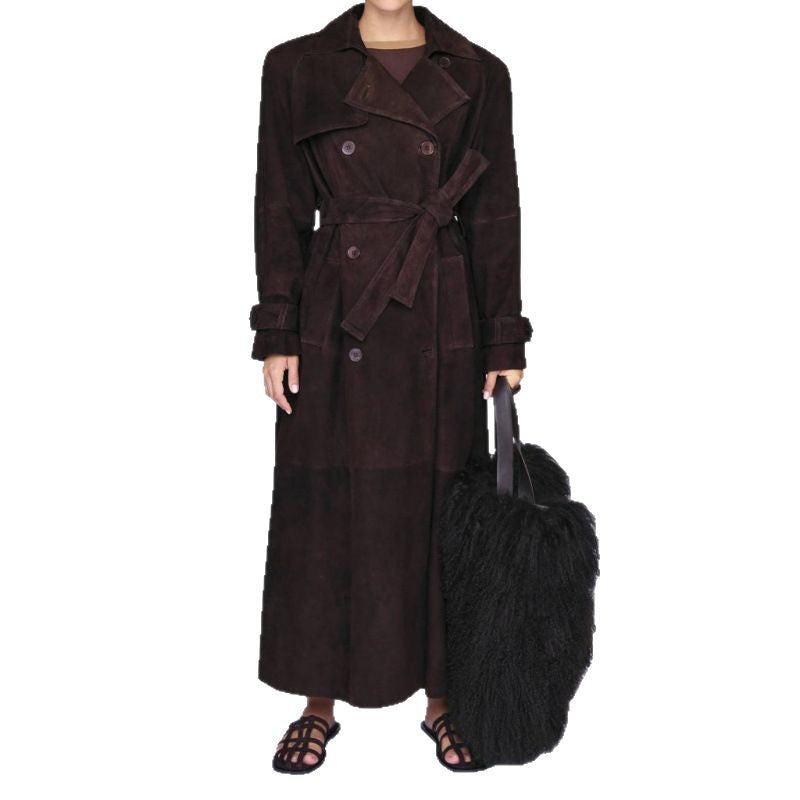 Damen Trenchcoat aus weichem Wildleder Drune
