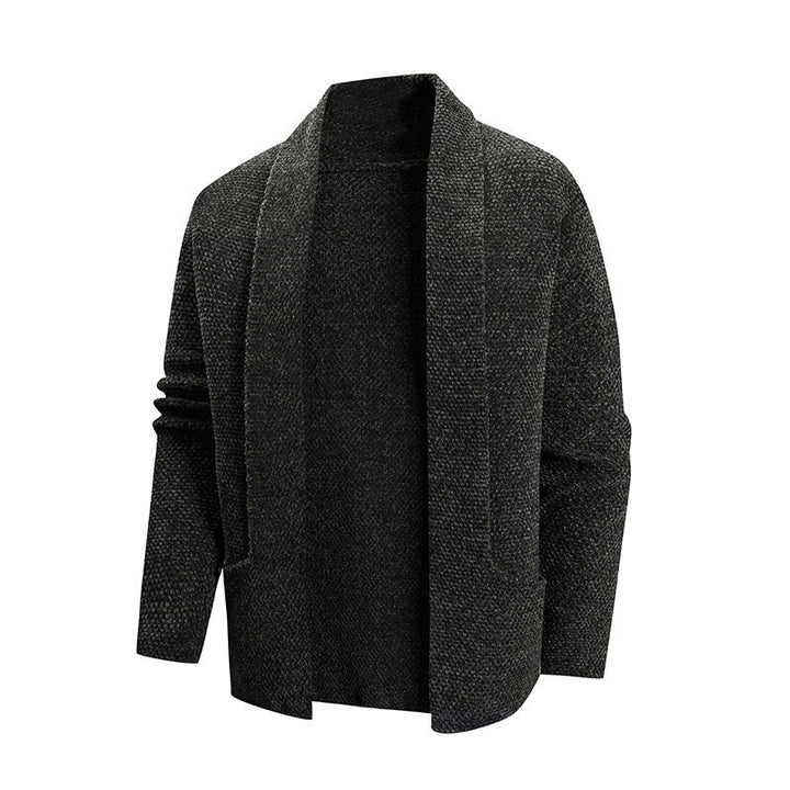 Damen lässige Strickjacke mit offenem Kragen und modernen Details Drune
