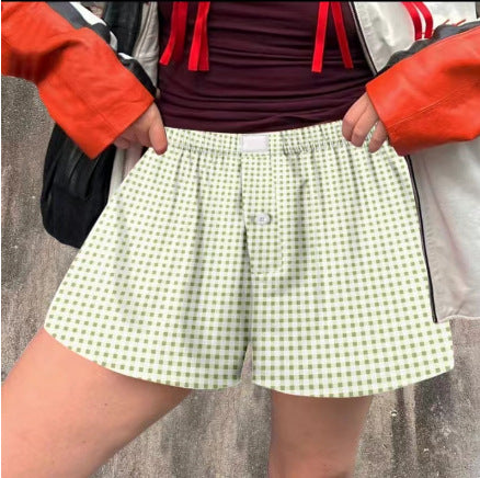 Damen Boxershorts mit kariertem Design Drune