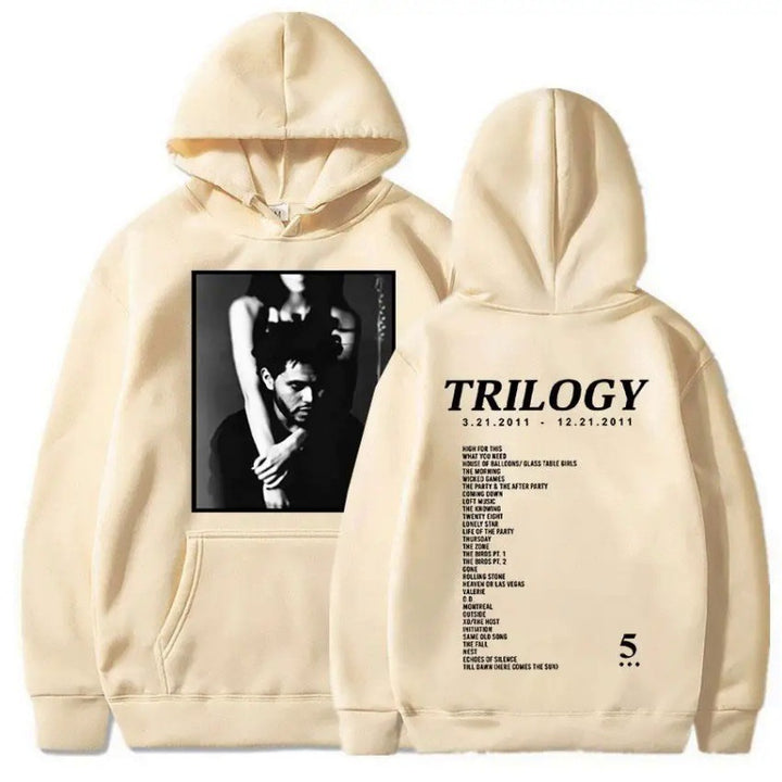 Damen Kapuzenpullover mit künstlerischem Fotodruck und einzigartigem Schriftzug Drune