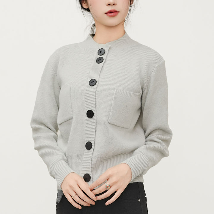 Damen Strickcardigan mit Knopfdetails und aufgesetzter Tasche Drune