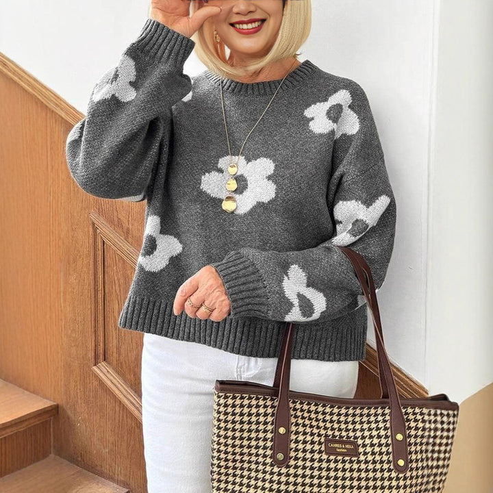 Damen Pullover mit floralem Muster Drune