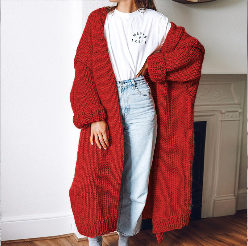 Damen Grobstrick-Cardigan mit komfortabler Oversized-Passform und tiefen Taschen Drune