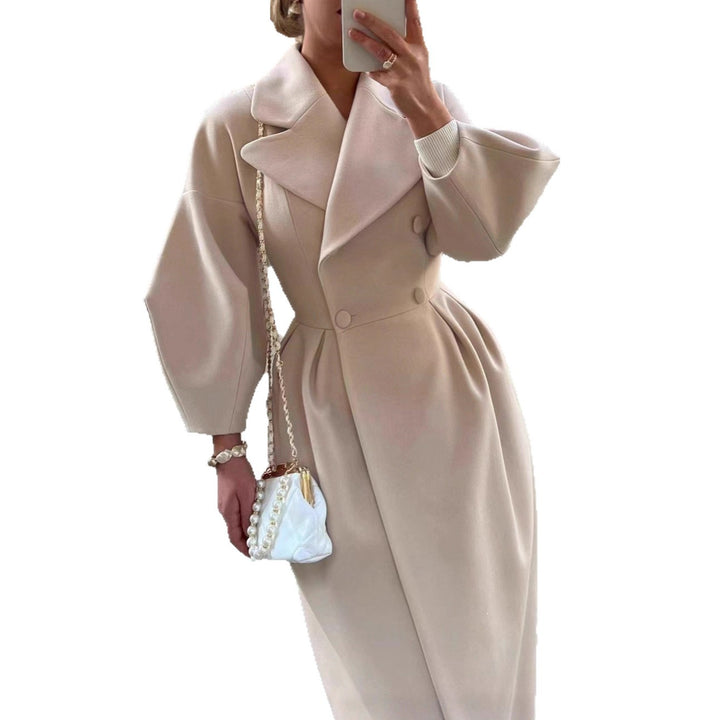 Damen Eleganter Trenchcoat mit tailliertem Schnitt und seitlichem Schlitz Drune
