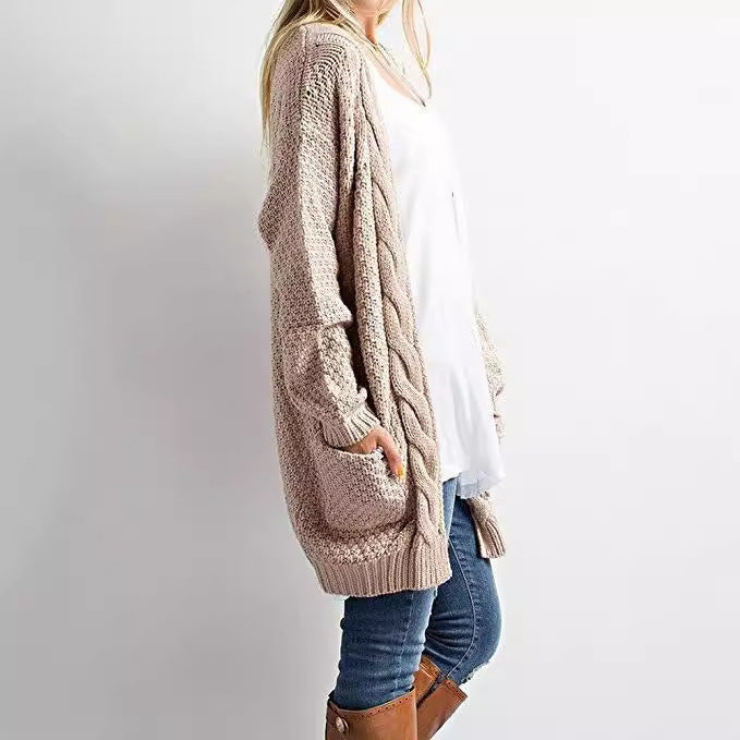 Damen Luftiger Strickcardigan mit offenen Taschen und lässigem Schnitt Drune