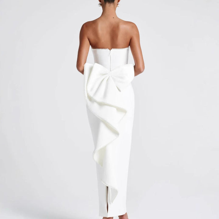 Damen Strapless Maxikleid mit raffinierter Silhouette und eleganten Details Drune