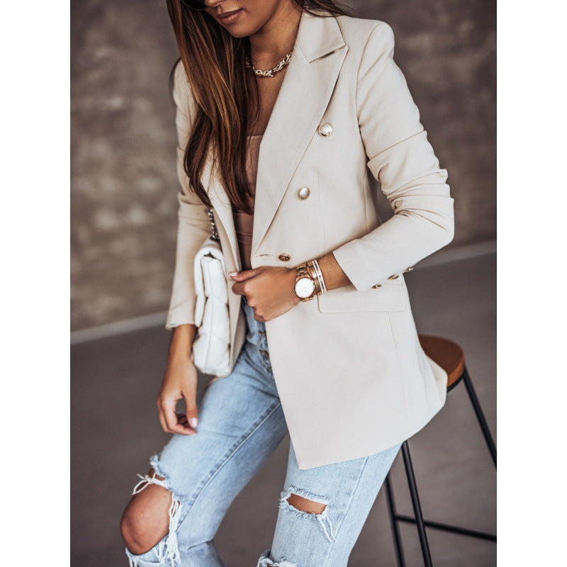 Damen Eleganter, taillierter Blazer mit doppelter Knopfreihe Drune