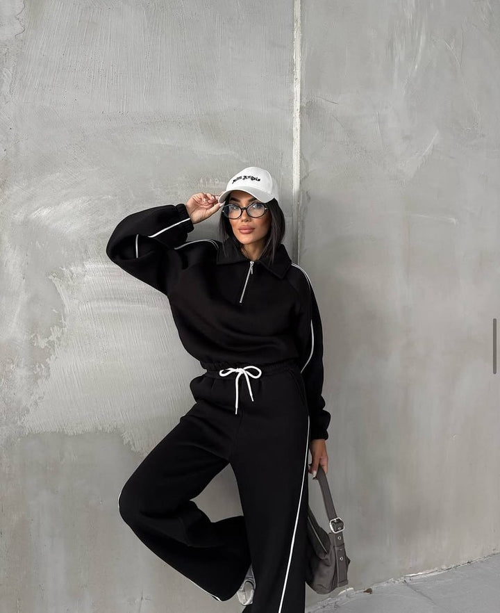 Damen Sportanzug mit hohem Kragen und weitem Schnitt Drune