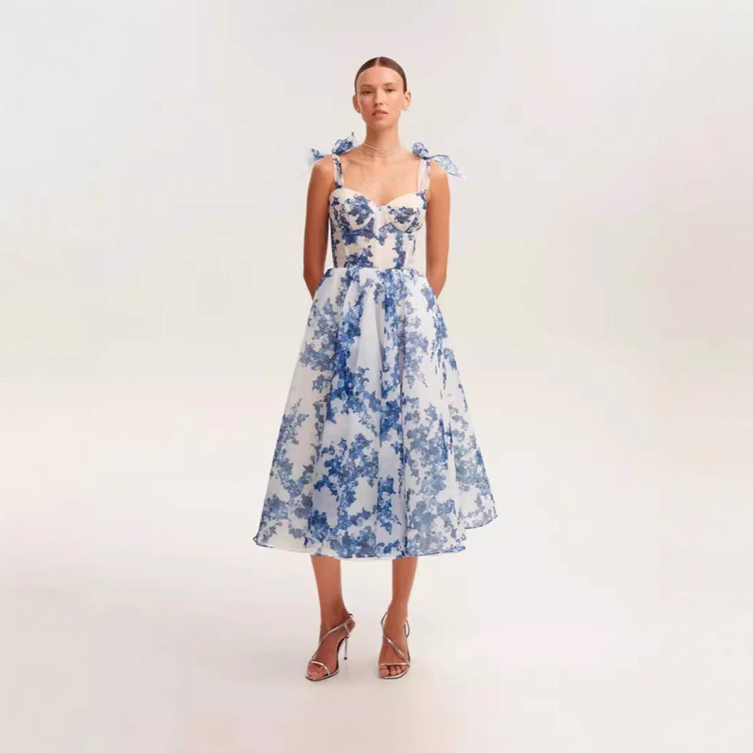 Damen Midi-Kleid mit floralem Design Drune