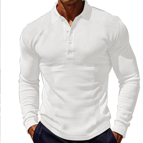 Herren Langarm-Henley-Shirt aus atmungsaktivem Strukturmaterial mit dekorativen Knöpfen Drune