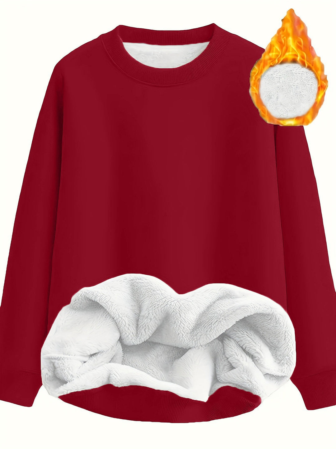 Damen Wärmendes Sweatshirt mit flauschigem Innenfutter Drune