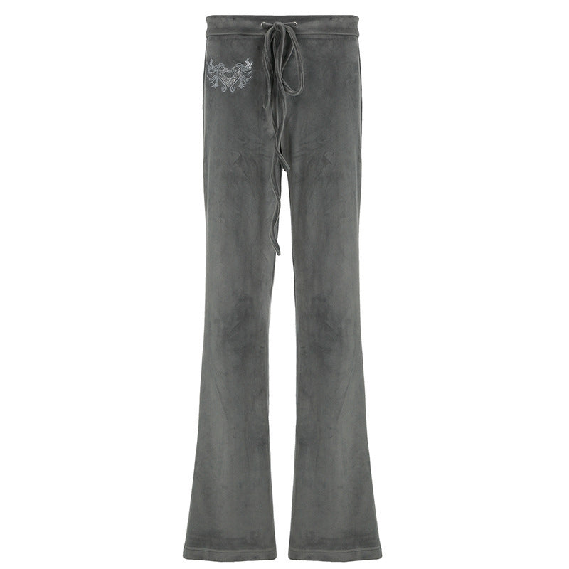 Damen-Sweatpants im lässigen Flared-Design mit trendigen Stickereien Drune