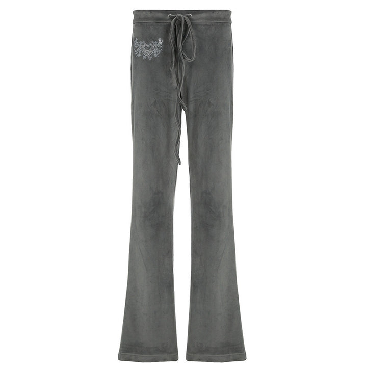 Damen-Sweatpants im lässigen Flared-Design mit trendigen Stickereien Drune