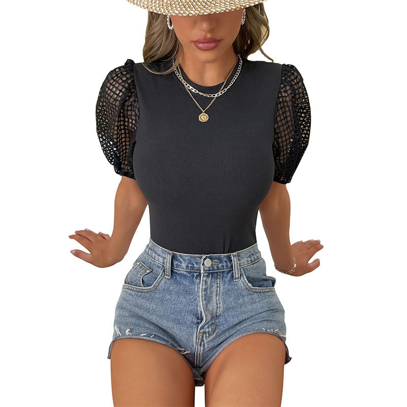 Damen Body mit modischen Netzdetails und elegantem Schnitt Drune
