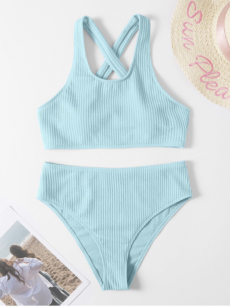 Damen Hoch tailliertes Bikini-Set mit komfortablem und schickem Design Drune