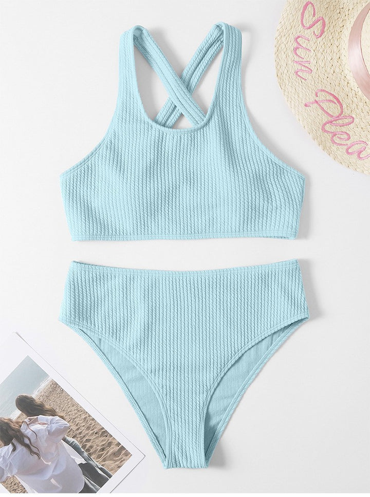 Damen Hoch tailliertes Bikini-Set mit komfortablem und schickem Design Drune