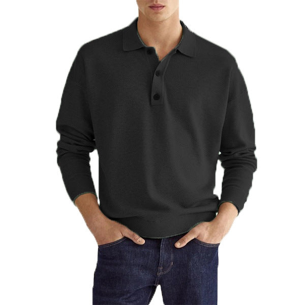 Herren elegantes Poloshirt aus atmungsaktivem Baumwollmix mit Knopfleiste Drune