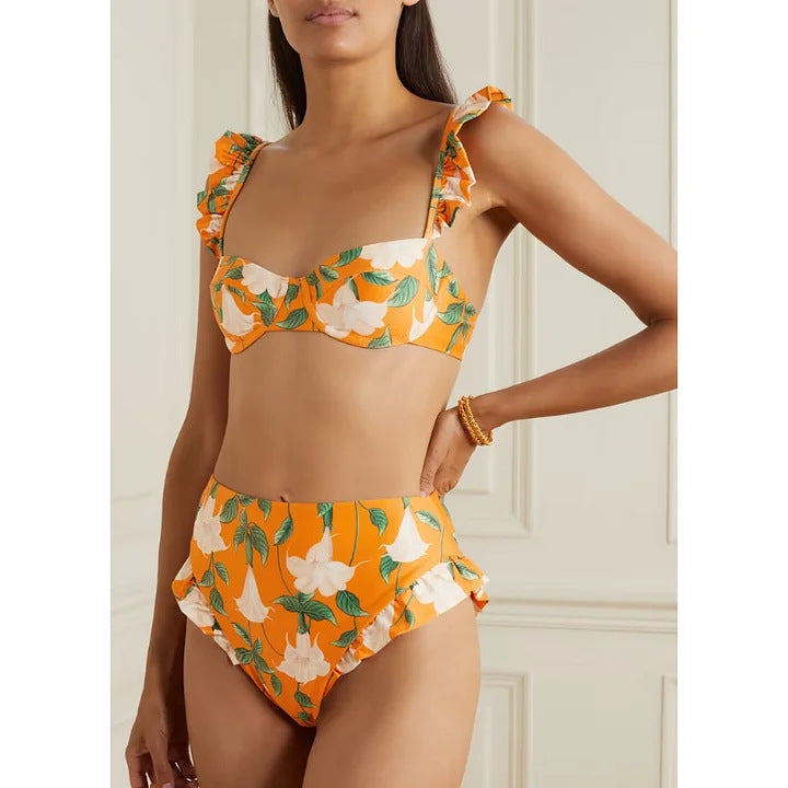 Damen Bikiniset mit voluminösen Rüschendetails Drune