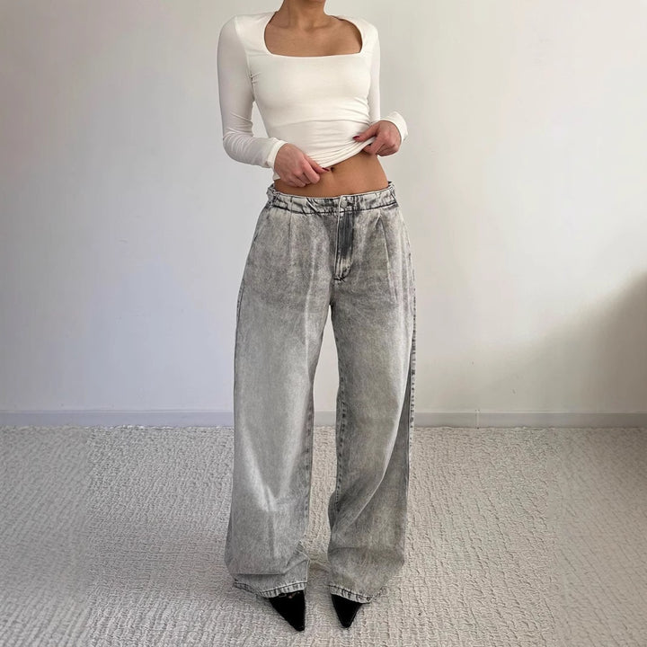 Damen Lässige Jeans mit weitem Schnitt Drune