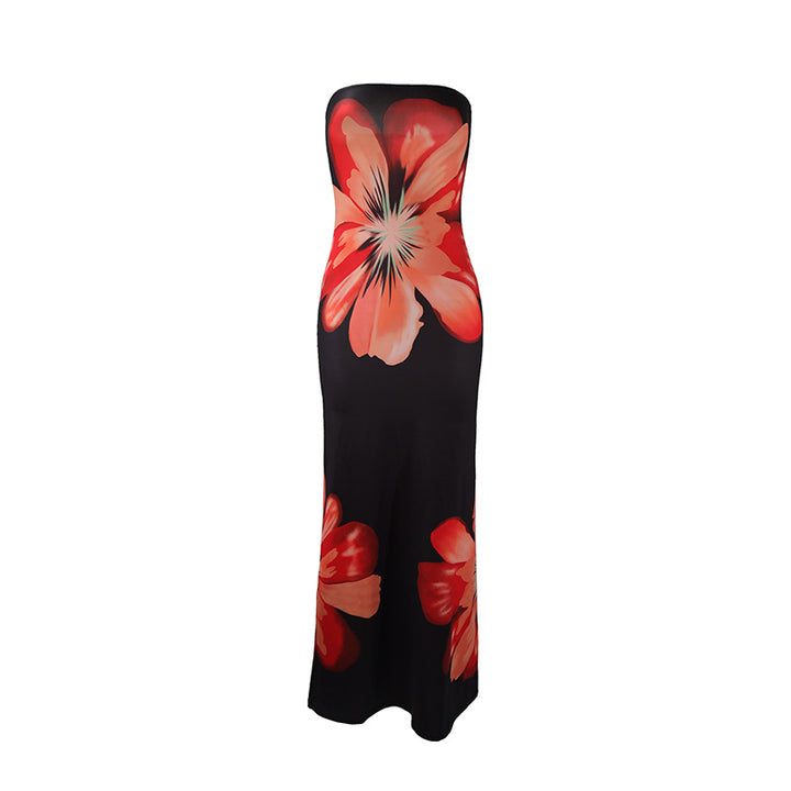Damen strapazieres Maxikleid im exklusiven Design mit floralem Druck Drune