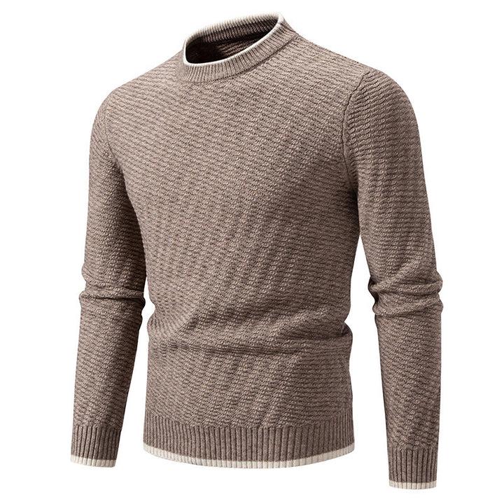 Herren strukturierter Pullover mit hochabschließendem Kragen Drune