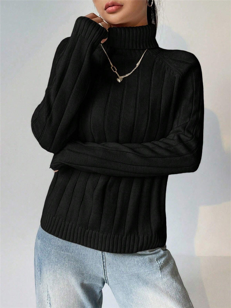 Damen Strickpullover mit hohem Kragen Drune